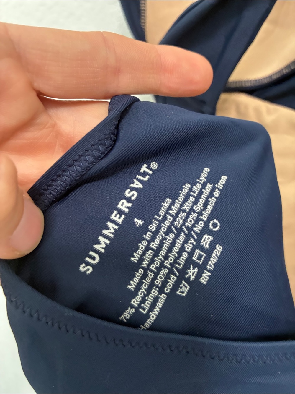 Summersalt The Plunge Low Neckline Dark Blue One-Piece Swimsuit - Picture 7 of 7